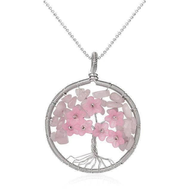 Collier Arbre de Vie avec Pierre Naturelle
