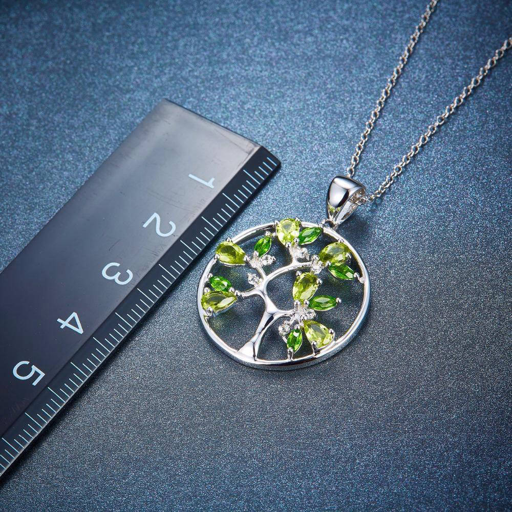 Collier Arbre de Vie Élégance - Bijou en Argent Sterling avec Topazes Naturelles