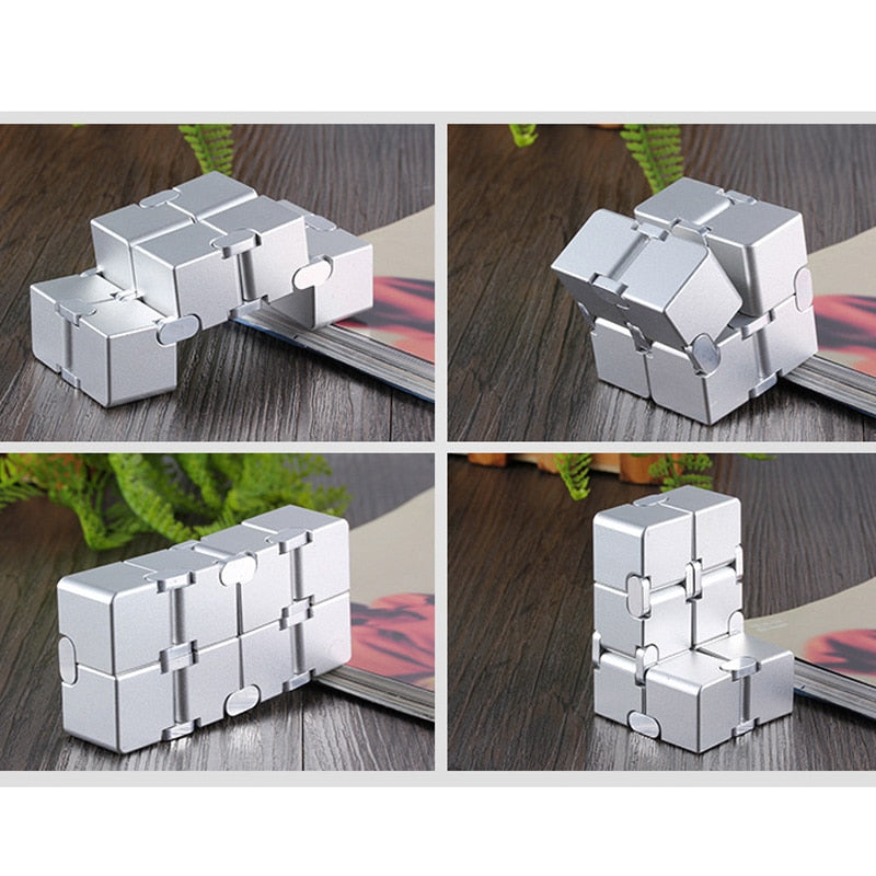 Cube Infini Aluminium : Jouet Anti-Stress Élite