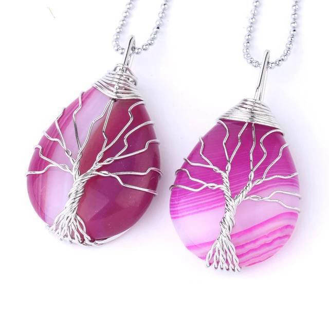 Pendentif Arbre de Vie en Pierre Naturelle