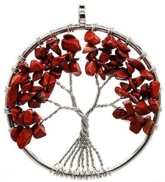 Collier Arbre de Vie Onyx Rouge