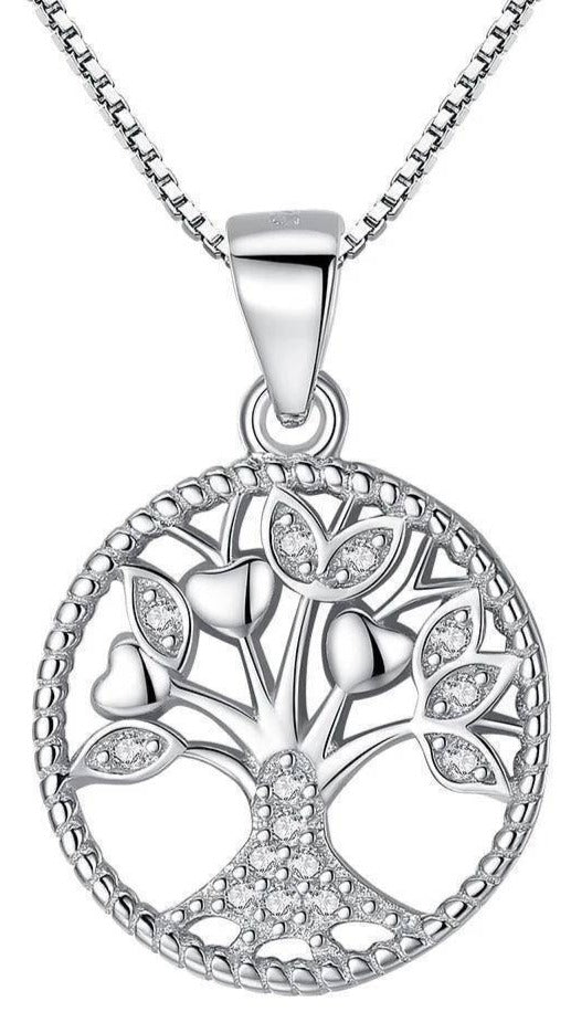 Pendentif Arbre de Vie Cœur en Argent Massif