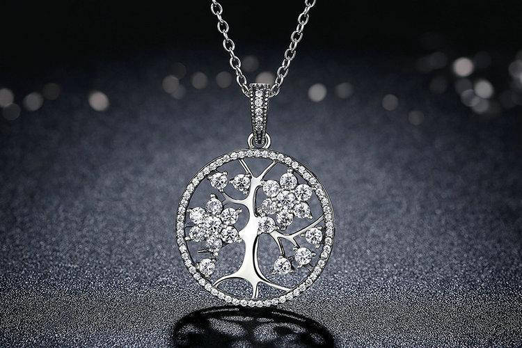 Collier Arbre de Vie Argent Cristallin