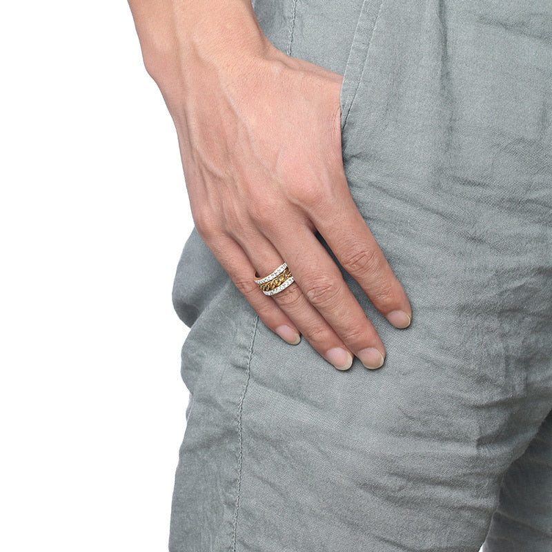 Bague Anti-Stress Anneau Tournant pour Femme