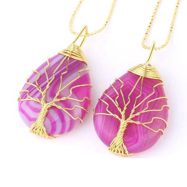 Pendentif Arbre de Vie en Pierre Naturelle