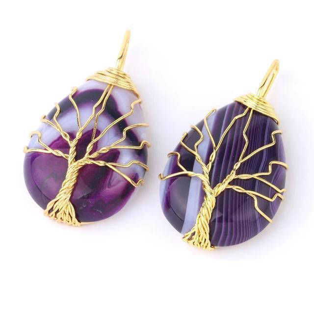 Pendentif Arbre de Vie en Pierre Naturelle