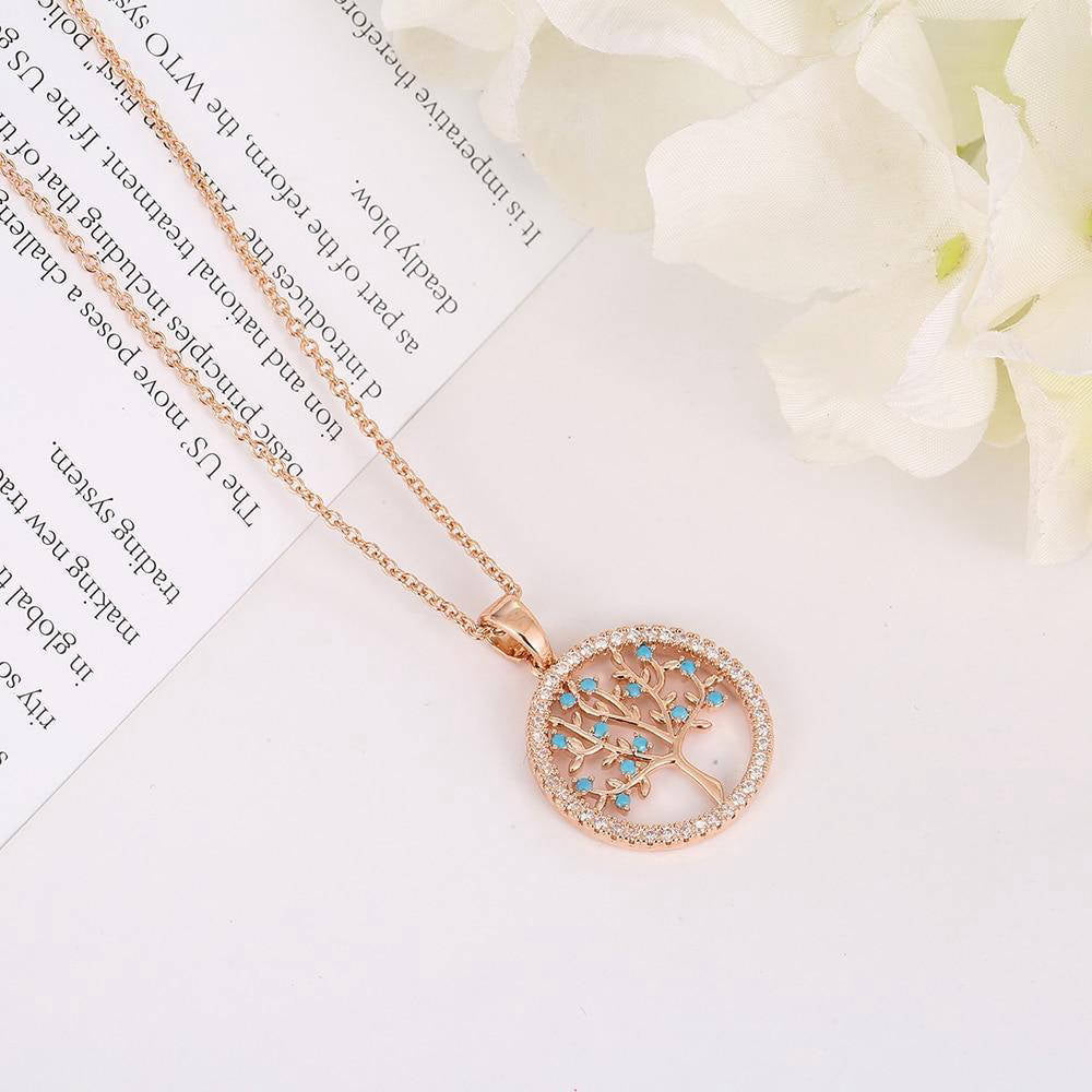 Collier Arbre de Vie Or Rose Élégance Éternelle