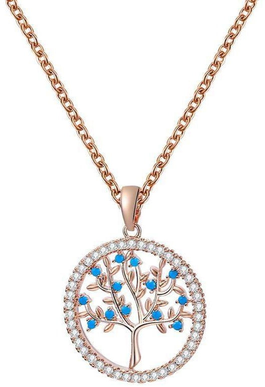 Collier Arbre de Vie Or et Bleu Intemporel