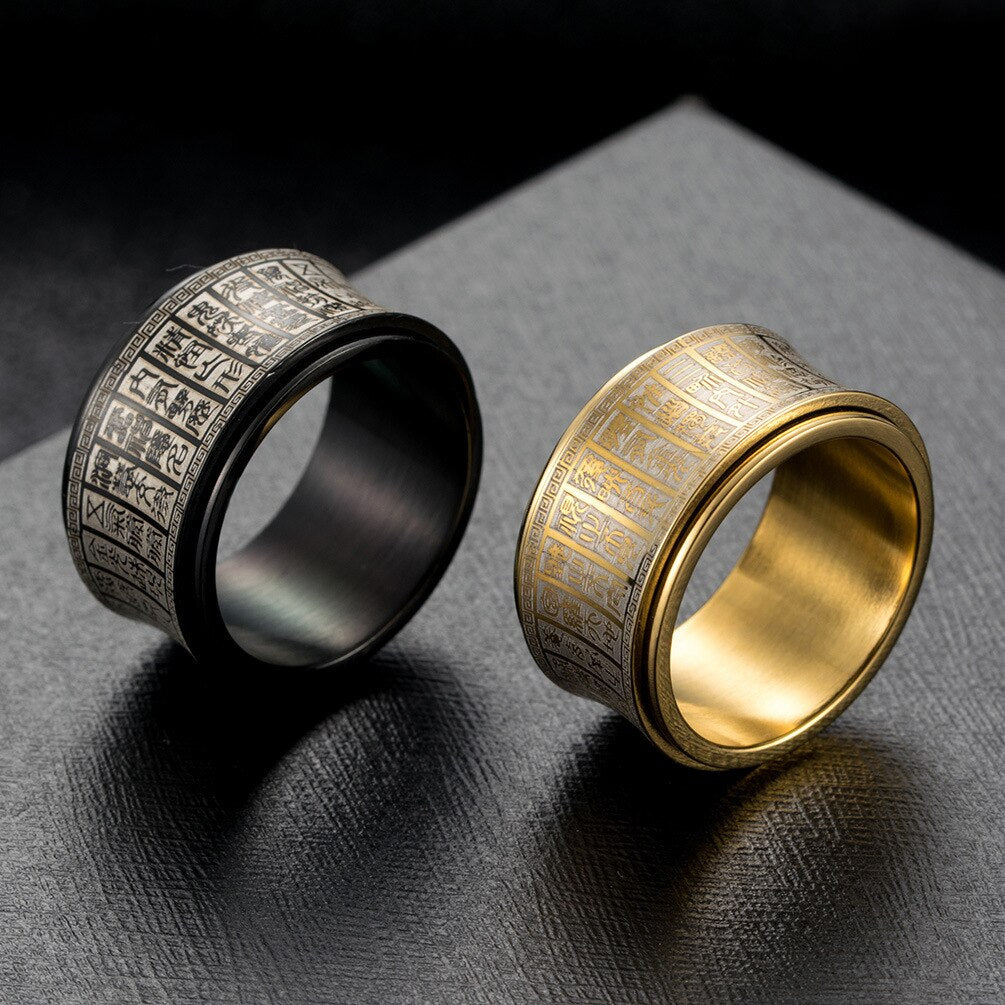 Bague Anti-Stress Symbole Chinois Équilibrant