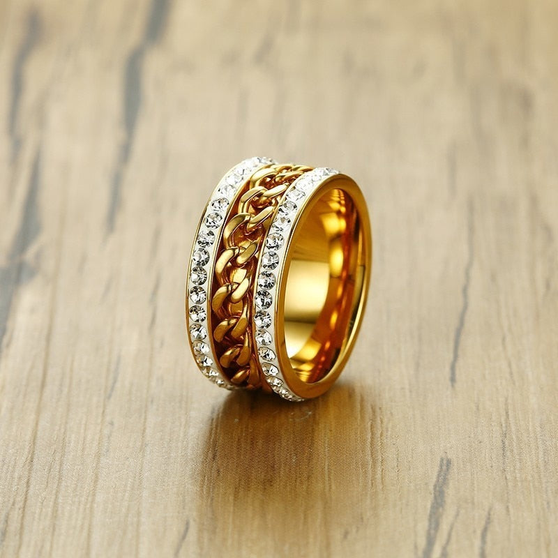 Bague Anti-Stress Anneau Tournant pour Femme