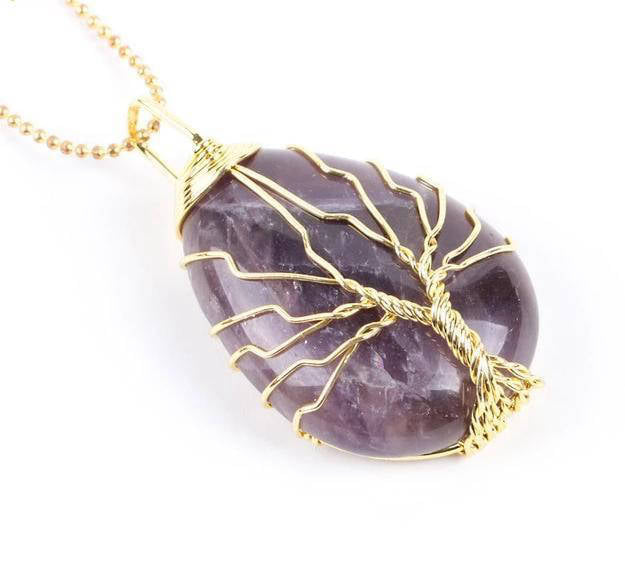 Pendentif Arbre de Vie Améthyste : Élégance Spirituelle Unique