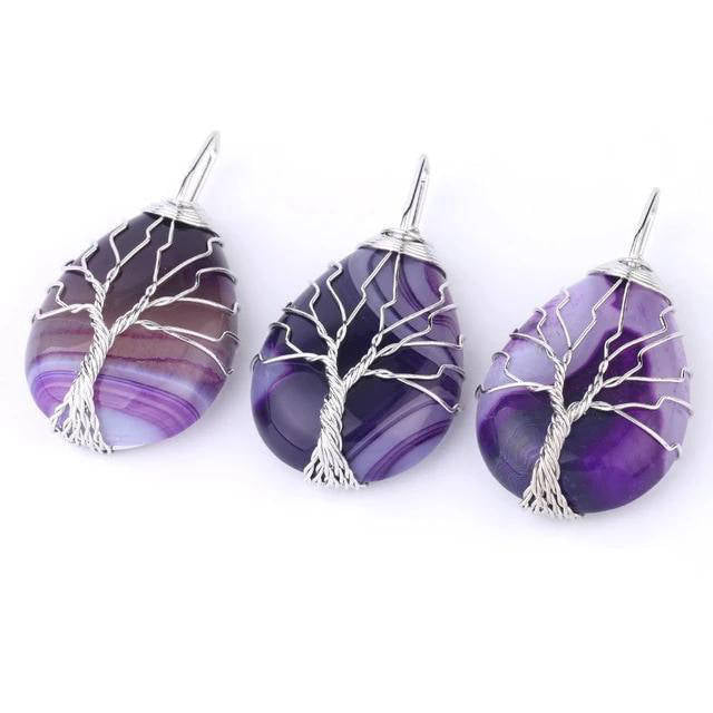 Pendentif Arbre de Vie en Pierre Naturelle