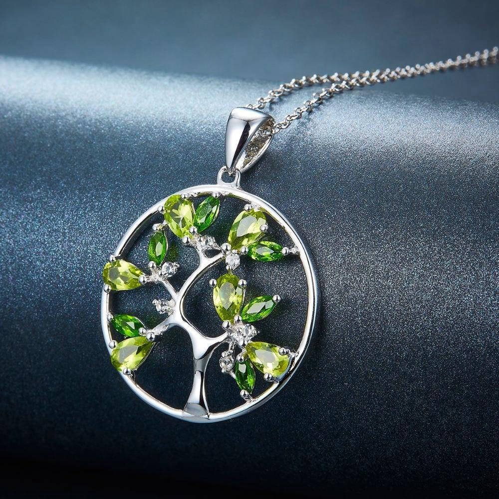 Collier Arbre de Vie Élégance - Bijou en Argent Sterling avec Topazes Naturelles