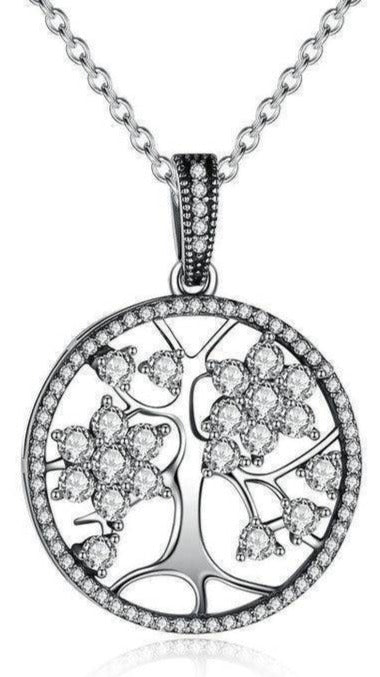 Collier Arbre de Vie Argent Cristallin