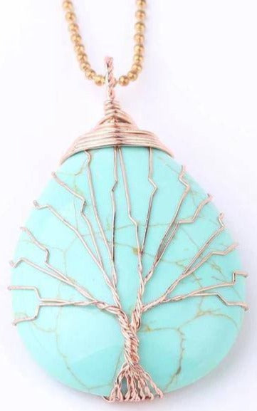 Collier Arbre de Vie Turquoise : Élégance et Énergie Naturelle