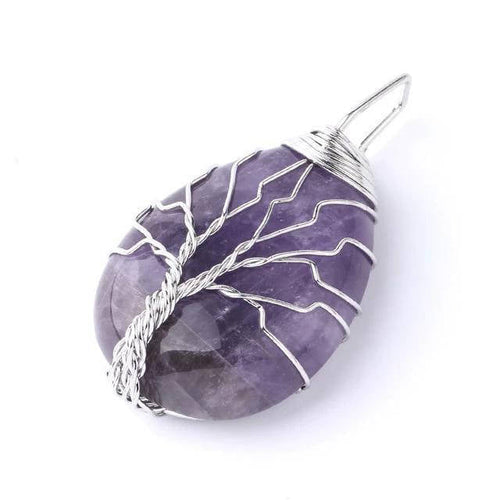 Collier Arbre de Vie Améthyste en Argent