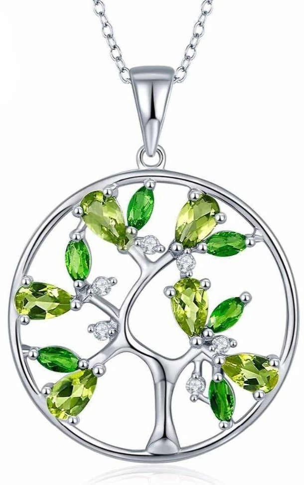 Collier Arbre de Vie Élégance - Bijou en Argent Sterling avec Topazes Naturelles