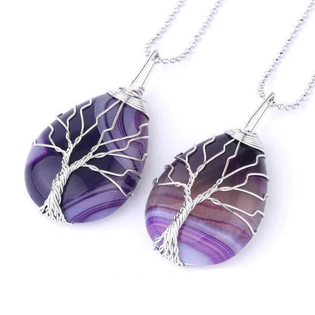 Pendentif Arbre de Vie en Pierre Naturelle