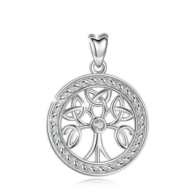 Collier Triquetra Arbre de Vie en Argent Massif