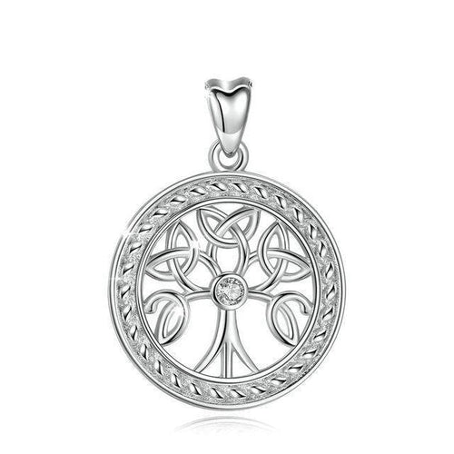 Collier Triquetra Arbre de Vie en Argent Massif