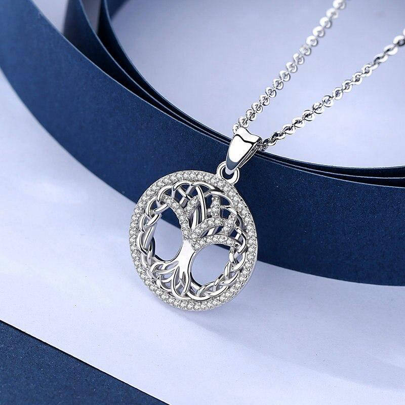 Pendentif Arbre de Vie Argent et Cristal - Bijou d'Élégance et Symbolisme