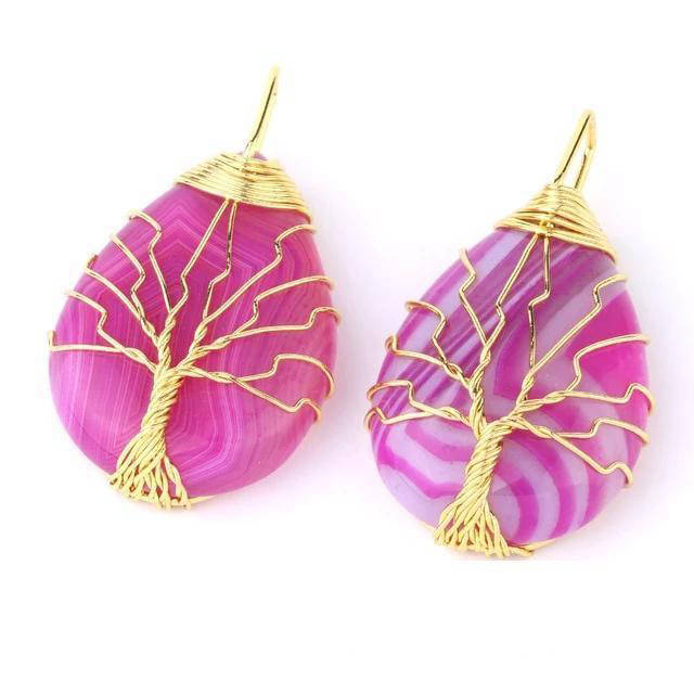 Pendentif Arbre de Vie en Pierre Naturelle