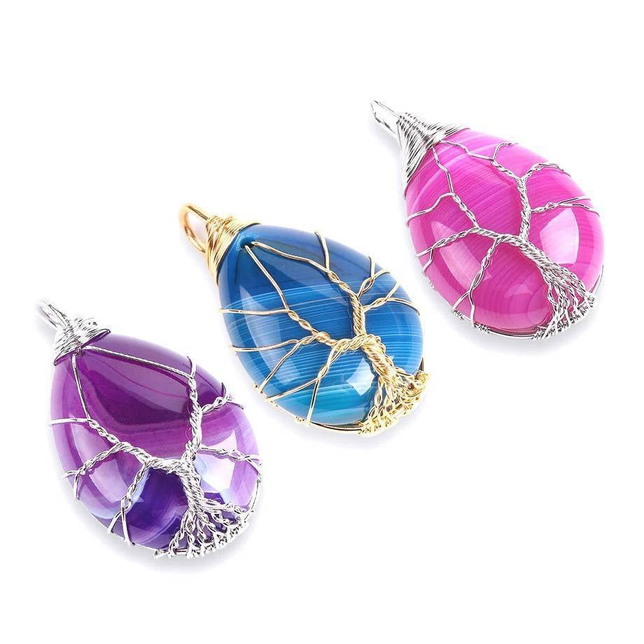 Pendentif Arbre de Vie en Pierre Naturelle