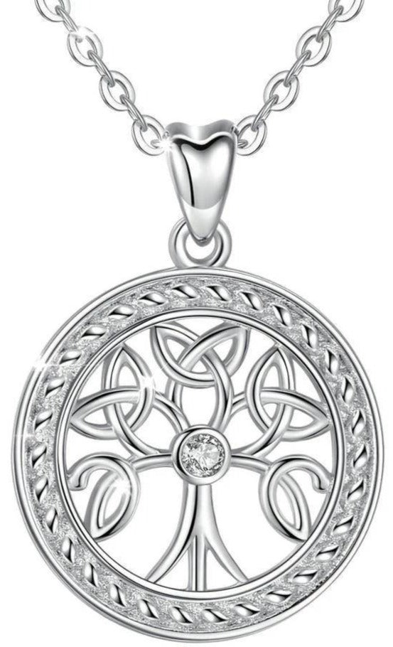 Collier Triquetra Arbre de Vie en Argent Massif