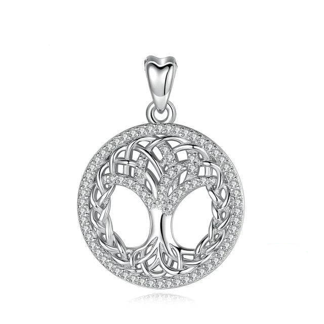 Pendentif Arbre de Vie Argent et Cristal - Bijou d'Élégance et Symbolisme