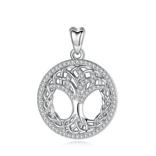 Pendentif Arbre de Vie Argent et Cristal - Bijou d'Élégance et Symbolisme