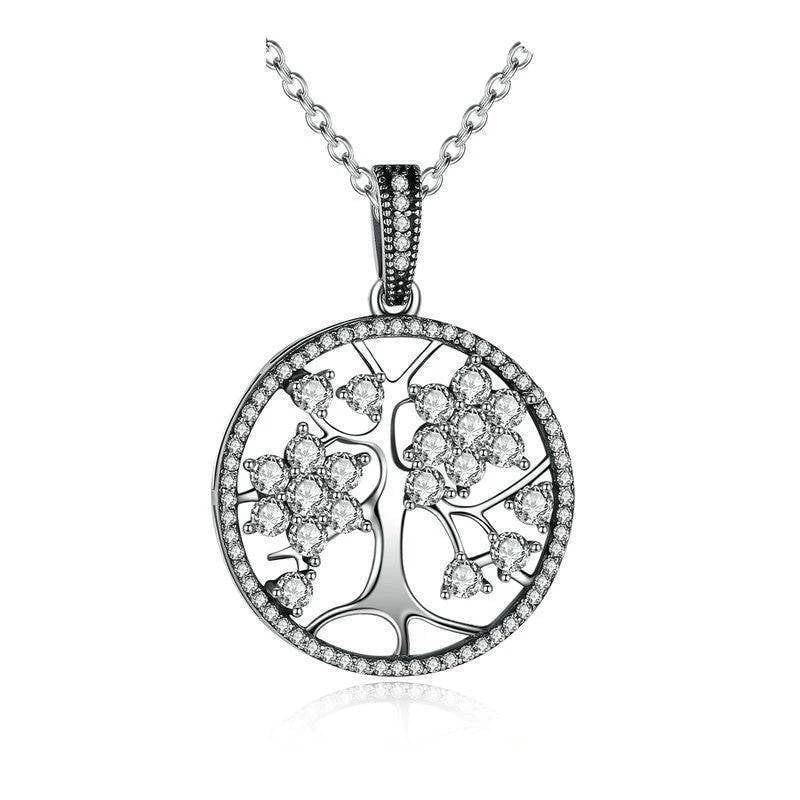 Collier Arbre de Vie Argent Cristallin