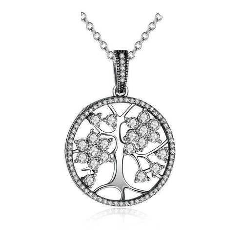 Collier Arbre de Vie Argent Cristallin
