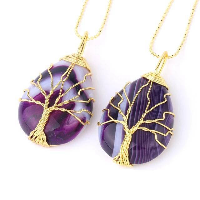 Pendentif Arbre de Vie en Pierre Naturelle