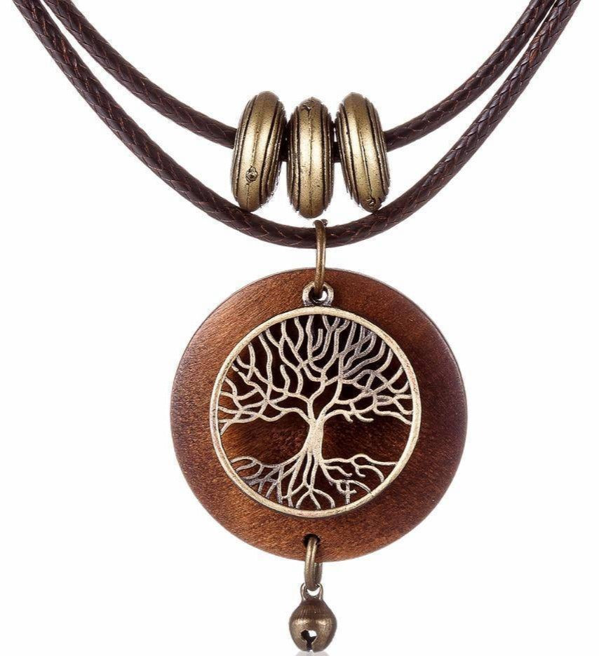 Collier Arbre de Vie en Bois Naturel