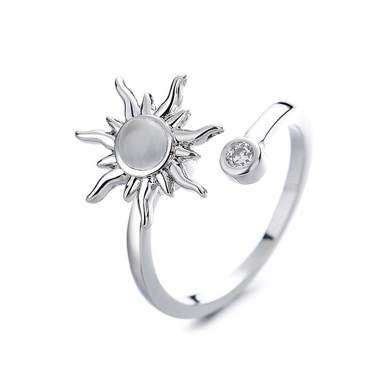 Bague d'anxiété Soleil Lune - Équilibre et Sérénité