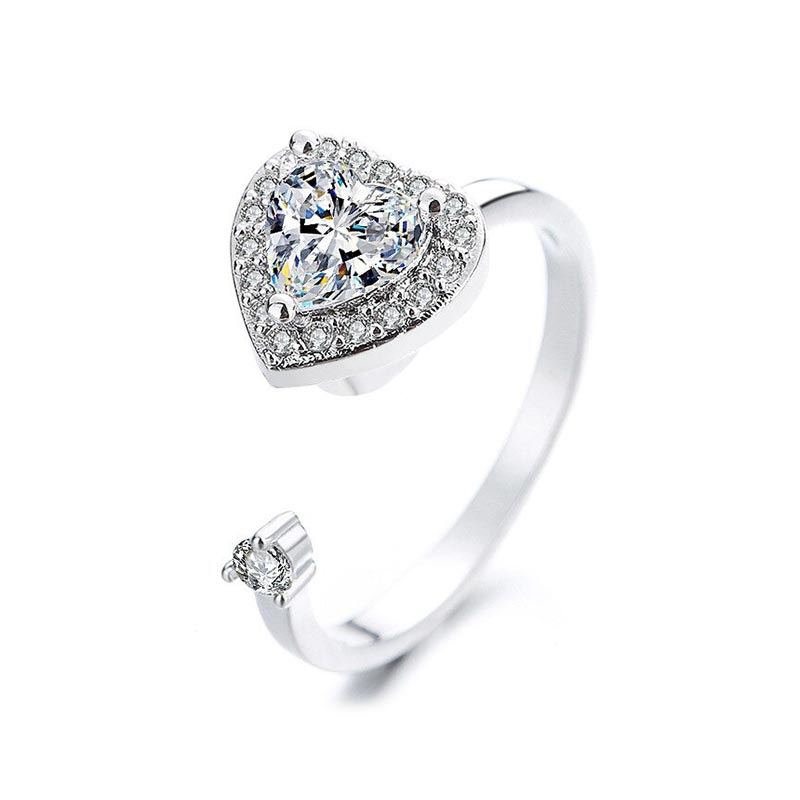 Bague d'anxiété cœur diamant élégance et sérénité au quotidien
