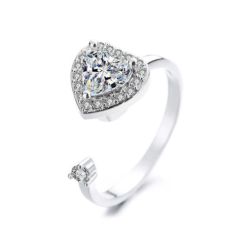 Bague d'anxiété cœur diamant élégance et sérénité au quotidien