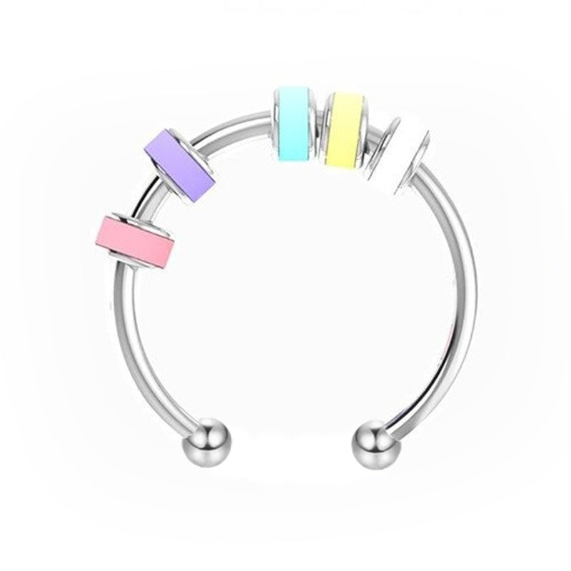 Bague Anti-Anxiété Émail Coloré - Apaisement au Bout des Doigts