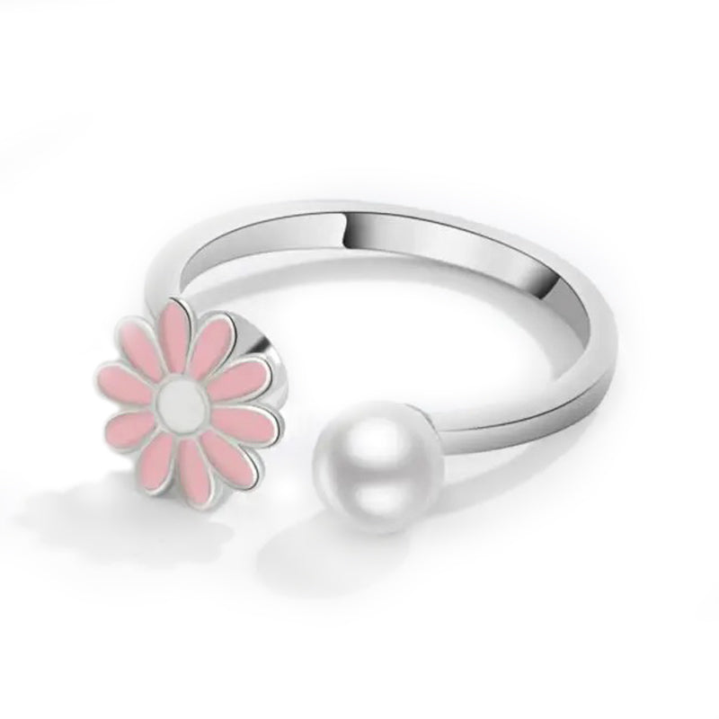 Bague Sérénité Marguerite Rose : Éliminez l'anxiété élégamment