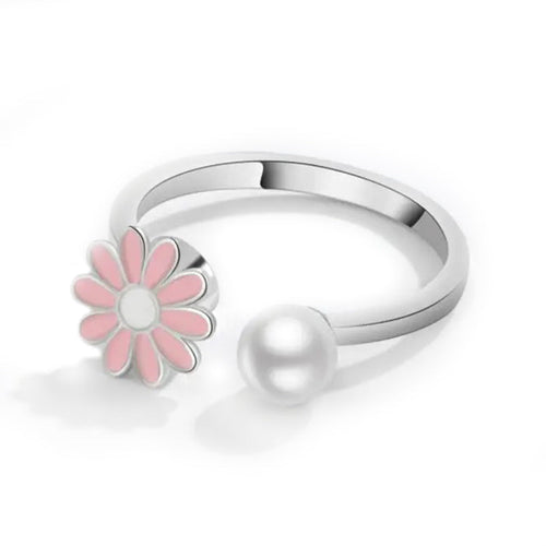 Bague Sérénité Marguerite Rose : Éliminez l'anxiété élégamment