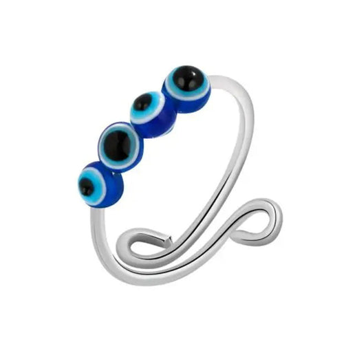 Bague anti-stress Oeil Maléfique Bleu : Élégance et Sérénité