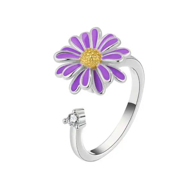 Bague Anxiété Fleur Violette