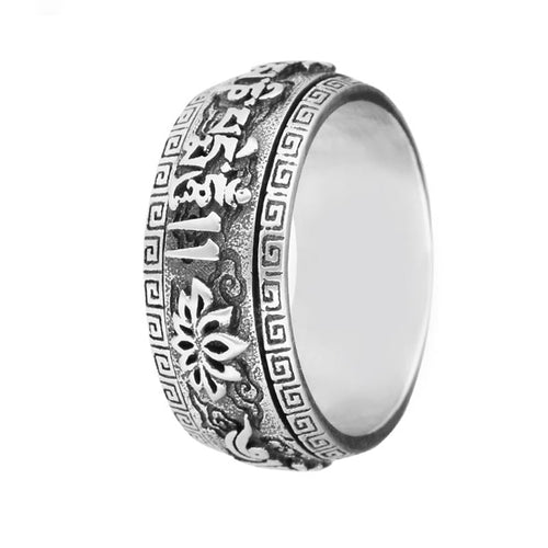 Bague Anti-Stress Croix Gammée Bouddhiste (Argent)