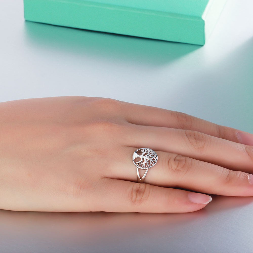 Bague Anti-Stress Arbre de Vie en Argent Sterling