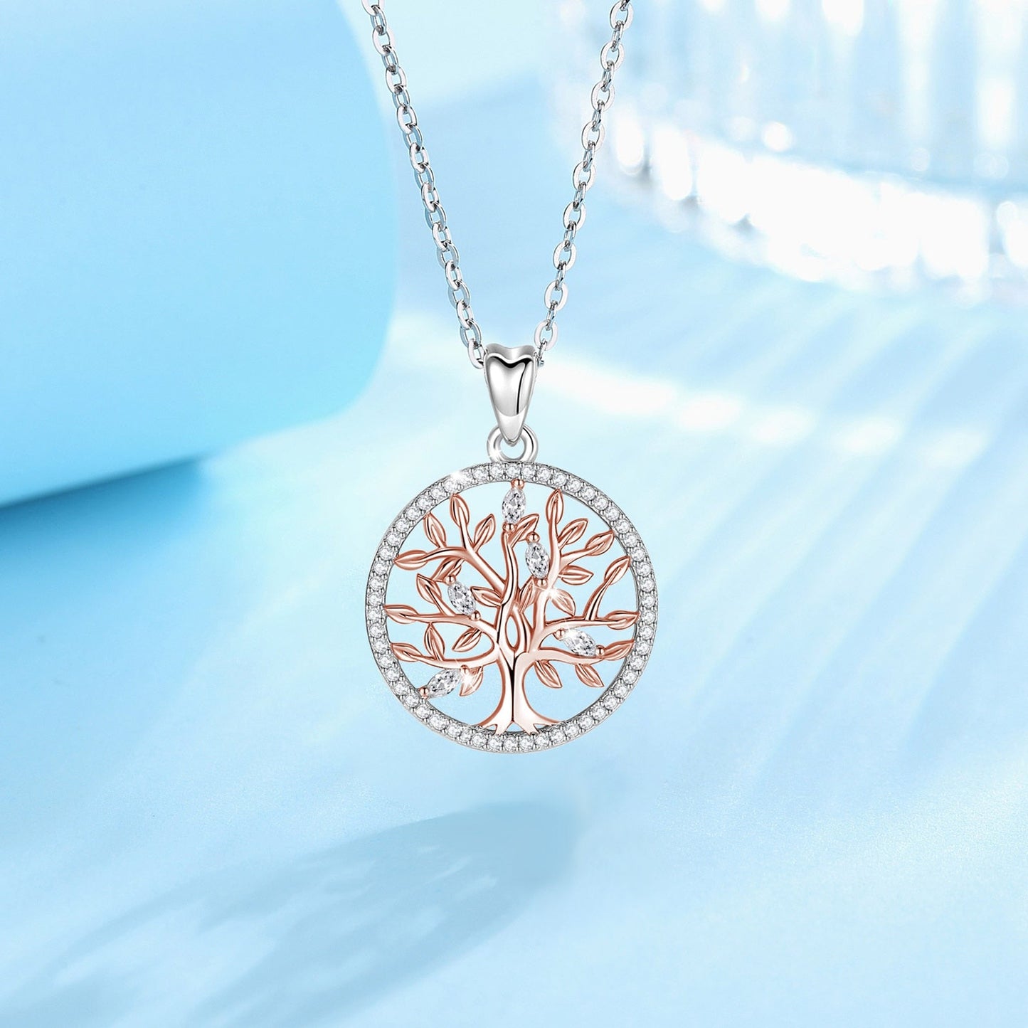 Médaille Arbre de Vie Or Rose - Symbole de Beauté et Élégance