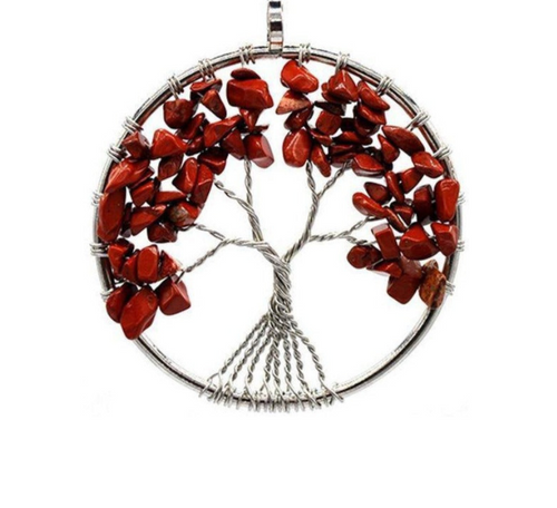 Collier Arbre de Vie Onyx Rouge