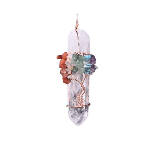 Pendentif Arbre de Vie en Cristal de Roche Naturel
