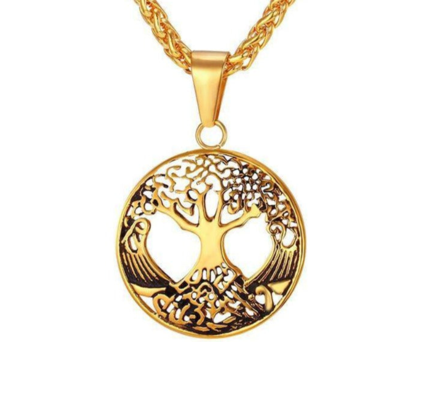 Collier Arbre de Vie Divin Or en Acier Inoxydable