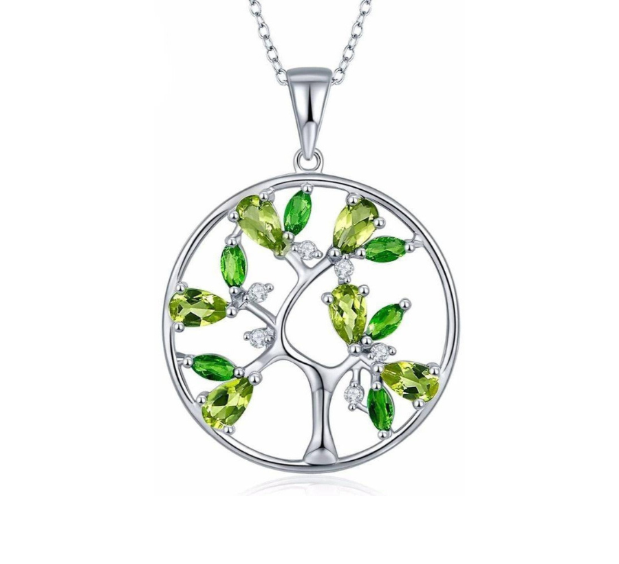 Collier Arbre de Vie Élégance - Bijou en Argent Sterling avec Topazes Naturelles