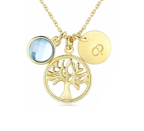 Pendentif Arbre de Vie Or et Cristal : Élégance Éternelle et Énergie Positive